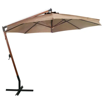 Immagine prodotto di vidaXL Ombrello semaforo con palo Taupe 3,5x2,9 m in legno di abete massiccio