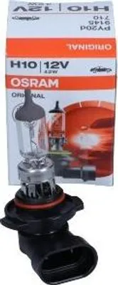 A car headlight bulb and its packaging.
