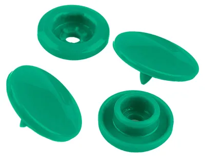 50 Set farbenfrohe Druckknöpfe rund 12mm grün