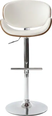 Produktbild von Miliboo - Design-Barhocker Weiß und Holz WALNUT