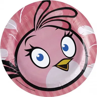 Produktbild von 8 grosse Teller Angry Birds Pink Bird
