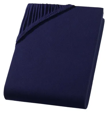 Produktbild von Spannbettlaken 180x200 cm - 200x220 cm - Navy Blau / Dunkelblau - Jersey Wasserbett Boxspringbett Übergröße