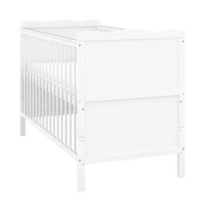 Produktbild von Baby-Delux Babybett Kinderbett Max 2in1 weiß 60x120 Kiefermassivholz, Lattenrost, Beißschienen zum Schutz