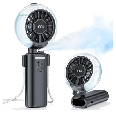 Immagine prodotto di Mini ventilatore con umidificatore, 100 velocità, batteria da 6000mAh