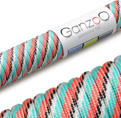 Produktbild von Paracord 550 Seil aus Nylon-Polyester, 4 mm, Typ 3, 30 Meter, 7 Kernstränge, Outdoor-Schnur, vielseitig einsetzbar, für Hundehalsbänder, Hundeleinen, Armbänder, Camping und Survival - bunt