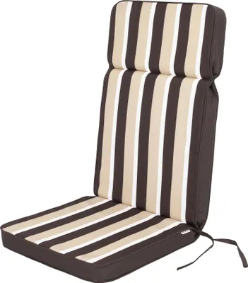 Obrázek produktu pro Polštářek na zahradní židle Eliza -49×119 cm- pro židle s vysokým opěradlem, lze použít ze dvou stran, odolný proti povětrnostním vlivům, s popruhy a gumičkou | PillowPrim