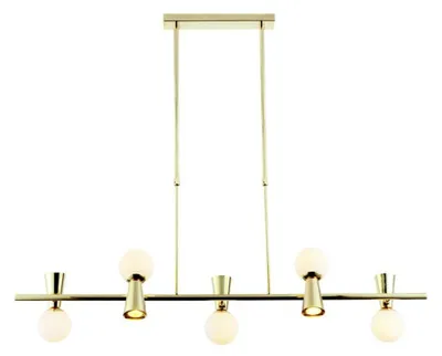 Obrázek produktu pro Závěsné svítidlo ACA 5xG9+5xGU10 KIMOLOS, zlatý kov + bílá, 120x26x120 cm, OD94205PG