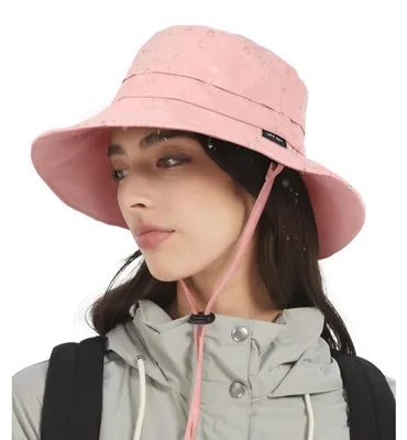 Immagine prodotto di Cappello impermeabile per donna e uomo, con protezione UV, a secchiello, pieghevole, colore rosa, taglia unica