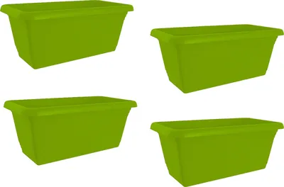 Produktbild von Blumenkasten mit Wasserspeicher 40 cm 4er Set Grün