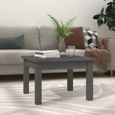 Produktbild von "2026 Promotion" Couchtisch Wohnzimmer - Kaffeetisch - Grau 45x45x30 cm Massivholz Kiefer - Sofatisch CC27819