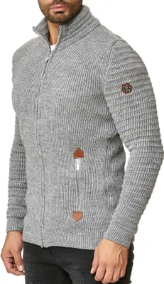 Produktbild von Red Bridge Herren Strickjacke Cardigan mit Stehkragen Basic Luxury