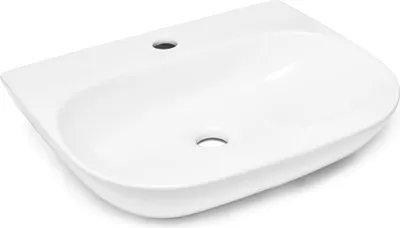 Produktbild von SAT Brevis hängendes Keramik-Waschbecken 50x38,5 cm mit Hahnloch, glänzend weiß