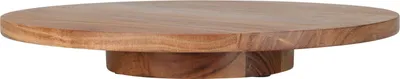Produktbild von Akazienholz Drehteller natur - 37 cm - Massive Holz Servierplatte drehbar - Deko Holzteller Servierbrett Gewürzrondell Kuchenplatte