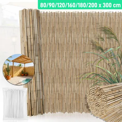 Produktbild von ACXIN 90x300cm Natürlicher Schilfgeflechtzaun, Stabiler Gartensichtschutz für Balkon und Terrasse, Schnell aufzubauen