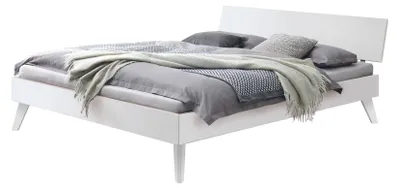 Bett Ancona Weiß mit schlanken Füßen – Kollektion Trento MDF – Ansicht 1