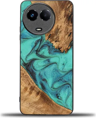Productafbeelding van Holzhülle Bewood Unique - Turquoise voor Realme 11 5G