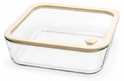 Produktbild von Vierkantige Frischhaltedose aus Glas 1940 ml mit luftdichtem Deckel, 21 x 21 cm