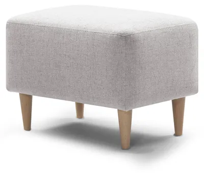 Productafbeelding van Comfortabele gestoffeerde voetenbank voor relaxfauteuil | lichtgrijs | XDREAM | Voetenbank met houten poten