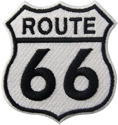 Stick-Patch Route 66, aufbügelbar, 7 x 6,5 cm