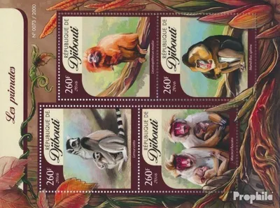 Produktbild von Briefmarken Dschibuti 2016 Mi 914-917 Kleinbogen (kompl. Ausg.) postfrisch Primaten