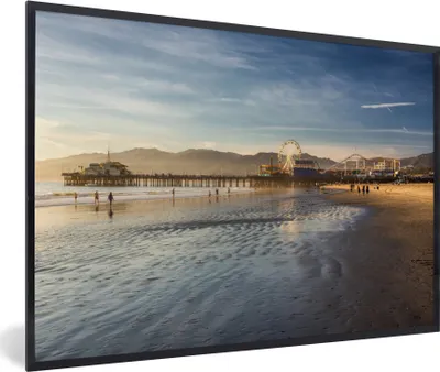 Produktbild von MuchoWow® MuchoWow® Gerahmtes Poster Strand - Pier - Amerika 90x60 cm - Poster mit zchwarzem Bilderrahmen - Fotorahmen - Foto-Plakat
