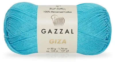 Produktbild von Gazzal Giza 2480 Wolle Strickwolle Häkelwolle Baumwollgarn 50 g 125 m Türkis