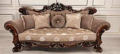 Produktbild von Barock Dreisitzer Chesterfield Couch Möbel Sofa Couchen Stoff Braun