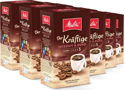 Produktbild von Melitta Der Kräftige gemahlener Filter-Kaffee, für Filterkaffeemaschinen, im Set