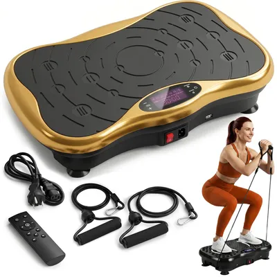 Obrázok produktu pre Extralink Moonwalk SpinMove Vibračná plošina na domáce fitness 200W Zlatá