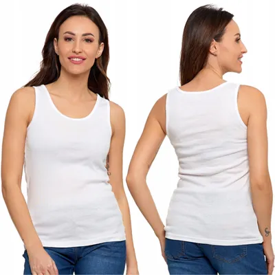 Immagine prodotto di Top da donna - Canotta da donna taglia S - Top bianco - Maglietta da donna - Top in cotone
