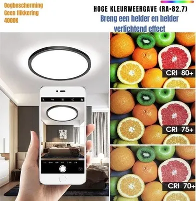 Produktbild von Badezimmer-Deckenleuchte – LED-Deckenlampe fürs Badezimmer – Schwarzes Design – Wasserabweisend für elegante und funktionale Beleuchtung