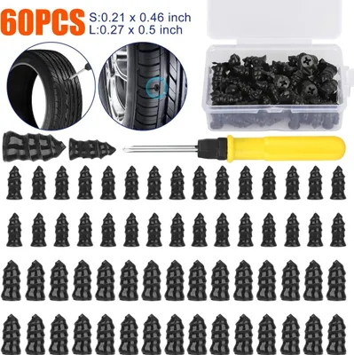 Immagine prodotto di INF Kit riparazione tubeless 60 pezzi acciaio e gomma per auto moto bici