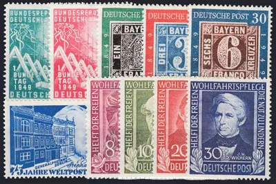 Produktbild von BRD Bund Jahrgang 1949 postfrisch ** komplett Nr. 111-120