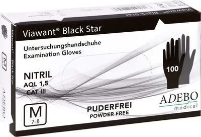 Produktbild von Viawant® Black Star Nitrilhandschuhe schwarz, Gr. XL – 100 Stück, puderfrei