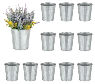 Zdjęcie produktu dla Elzusha - Zestaw 12 metalowych wazonów w stylu vintage, idealnych do dekoracji
