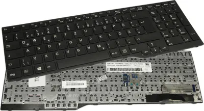 Produktbild von Original Laptop Tastatur mit schwarzem Rahmen und Trackpoint QWERTZ Deutsch für Fujitsu Lifebook E753 E754 E756 ersetzt CP629309-03 CP629309-03671200484 CP670825-04 CP690609-01 (Deutsches Tastaturlayout)