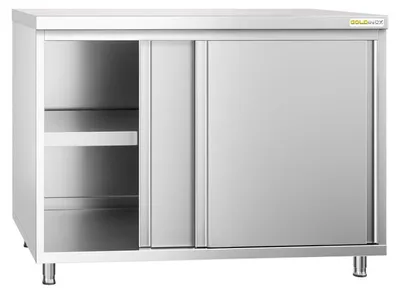 Imagen del producto de Mueble bajo de acero inoxidable, dimensiones 1000 x 600 mm, calidad PREMIUM - GOLDINOX