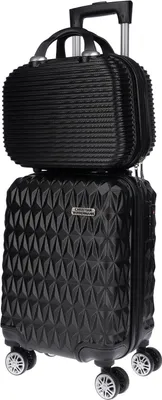 Produktbild von 2 tlg Hartschalen Kofferset Reisekoffer Trolley Koffer TSA Kosmetiktasche Beutel