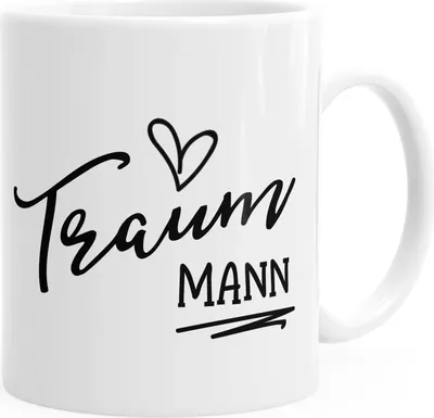 Produktbild von Geschenk-Tasse für Freund Mann Traummann Herz Partner Kaffee-Tasse einfarbig MoonWorks® weiß unisize