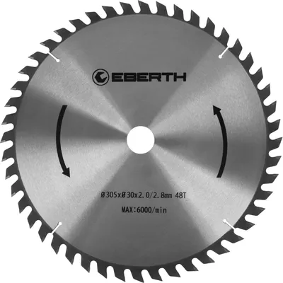 Produktbild von EBERTH Kreissägeblatt Sägeblatt Kreissäge Blatt aus Stahl mit Hartmetall-Zähnen für Holz-Schnitte (305mm Durchmesser, 30mm Bohrung, 2.0mm Blättstärke)