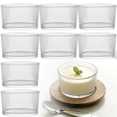 8 Dessertgläser 200 ml transparente Glasschalen für Eis, Pudding & Tiramisu