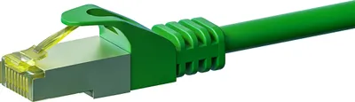 Produktbild von RJ45 Netzwerkkabel S/FTP (PiMF), mit CAT 7 Rohkabel, Grün, 0,25m