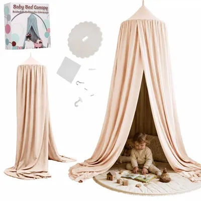 Produktbild von Kinderzelt für Babybett, Vorhang, Tipi-Zelt, hängend, beige