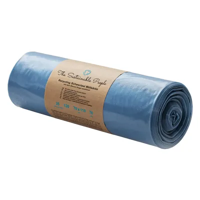 Produktbild von 25x TSP Recycling Schwerlastmüllsack 120 L 70 µm | Blauer Engel | EU Produktion | direkt vom Hersteller