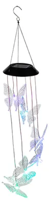 Produktbild von Solar Windspiel Partylichter Gartenbeleuchtung Deko Schmetterling Farbwechsel LED