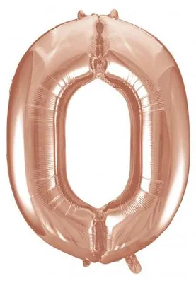 Image de Ballon en aluminium « 0 » or rose