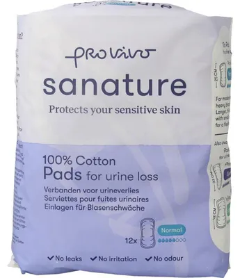 Produktbild von Sanature Pro Vivo Incontinentie Normaal Katoen (12 stuks)