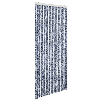 Produktbild von vidaXL Insektenschutz-Vorhang Blau, Weiß und Silbern 90x220cm Chenille