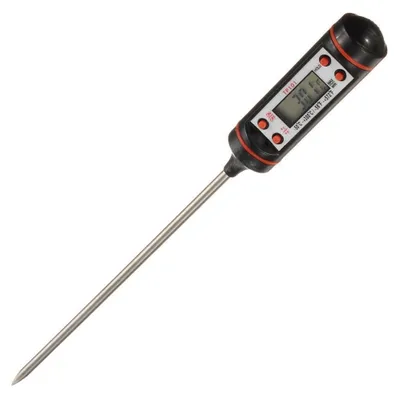 Digitales Fleischthermometer mit Sonde, Edelstahl, schwarz, 23 cm