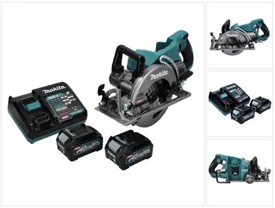 Obrázek produktu pro Akumulátorová okružní pila Makita RS 001 GD2 40 V max. 185 mm bezkartáčová + 2x akumulátor 2,5 Ah + nabíječka.
